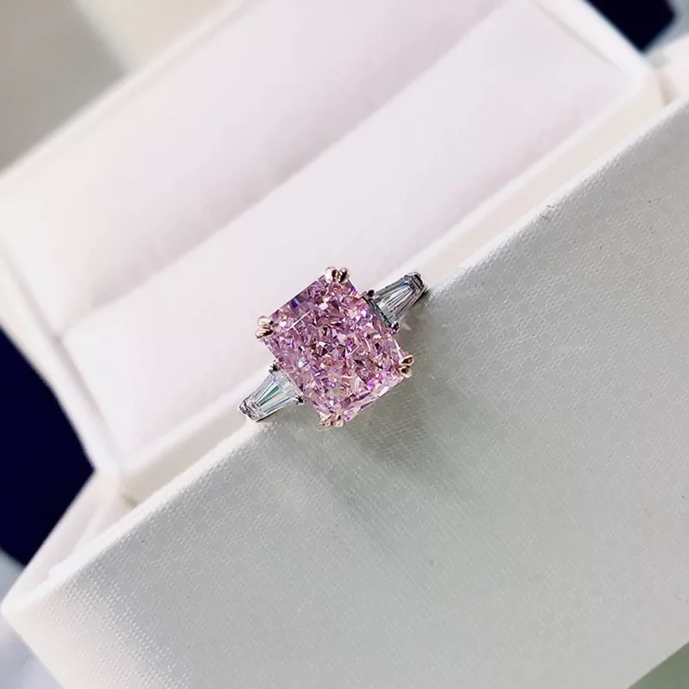 2ct Radiant Pink Sapphire Ring - Picture 4 of 17
